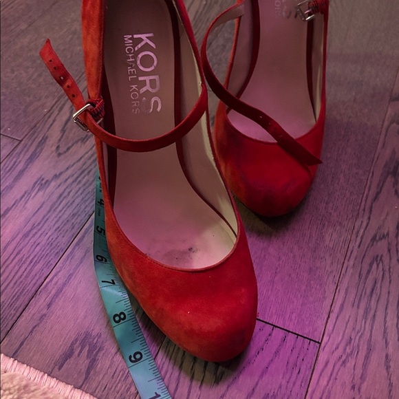 Michael Kors Red Suede Heels - Picture 12 of 17